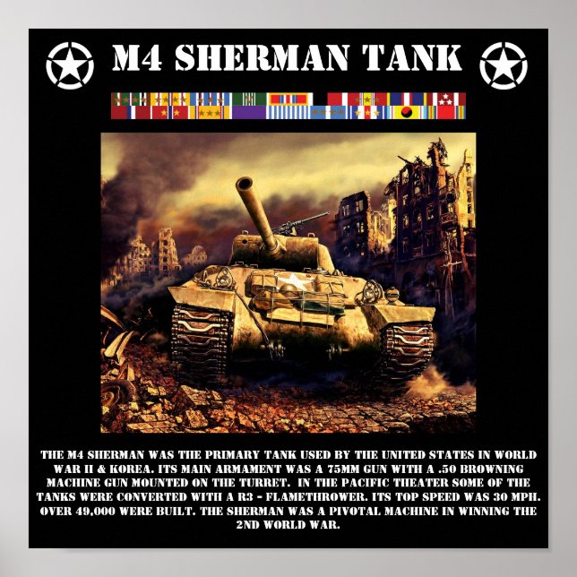 Poster Imprimé M4 Sherman (Devant)