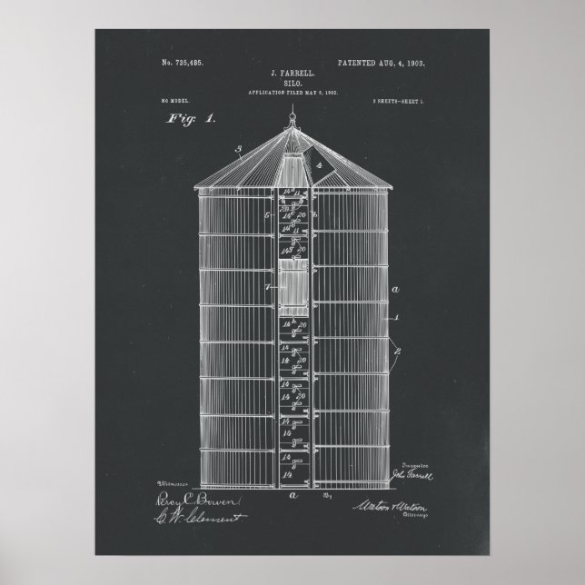 Poster Imprimé Silo Brevet (Devant)