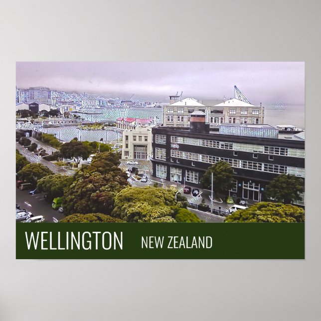 Poster imprimé Wellington Nouvelle-Zélande sur les déplac (Devant)