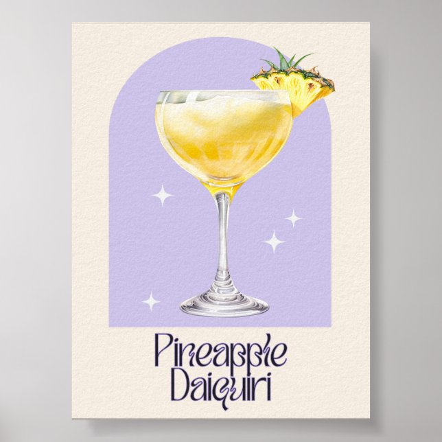 Poster Imprimer Ananas Daiquiri Art | Bar Decor Cocktail (Devant)