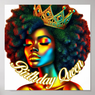 Poster Imprimer Anniversaire Queen Afro
