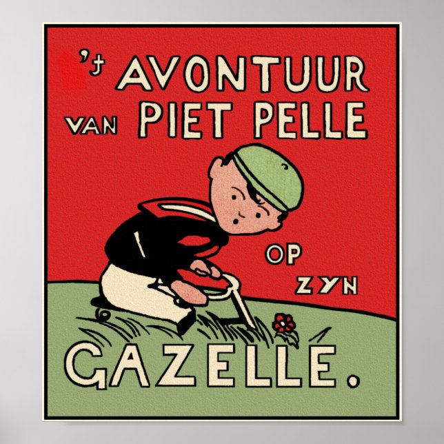 Poster Imprimer : Aventures à vélo de Piet Pelle (Devant)