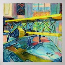 Imprimer Biplan d'art antique personnalisé