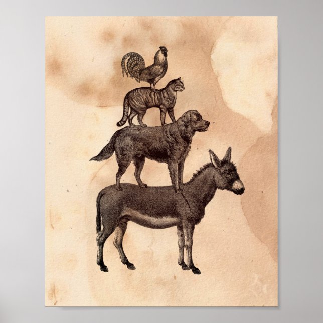 Poster Imprimer Bremen Town Musicians Tea Stana Papier (Devant)