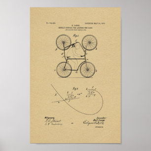 Poster Imprimer Brevet à deux vélos Vintage 1905