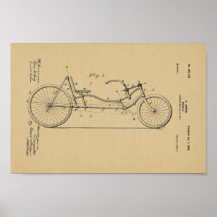 Poster Imprimer Brevet de bicyclette Vintage 1902