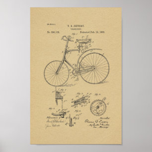 Poster Imprimer Brevet de vélo Vintage 1889