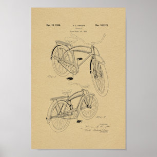 Poster Imprimer Brevet de vélo Vintage 1936