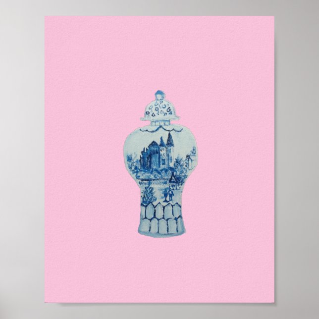 Poster Imprimer Castle Blue and White Ginger Jar Art (Devant)