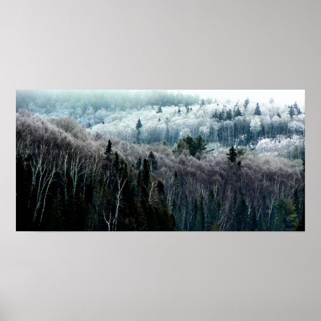 Poster Imprimer dans les collines d'hiver (Devant)