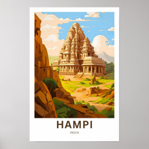 Poster Imprimer de voyage de Hampi Inde