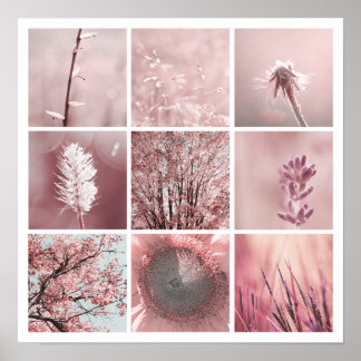 Poster Imprimer des photos 3x3 rose