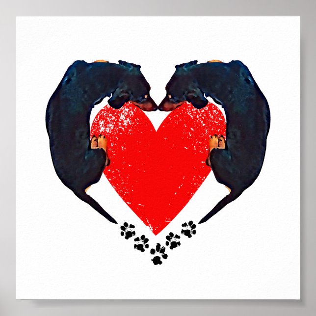 Poster Imprimer Dex Art 'Puppy Love' (Devant)