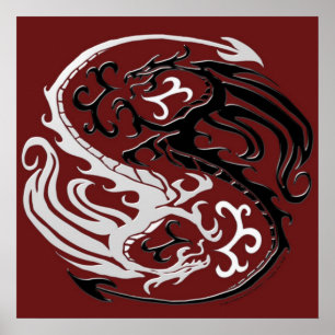 Poster Imprimer Dragon Yin Yang