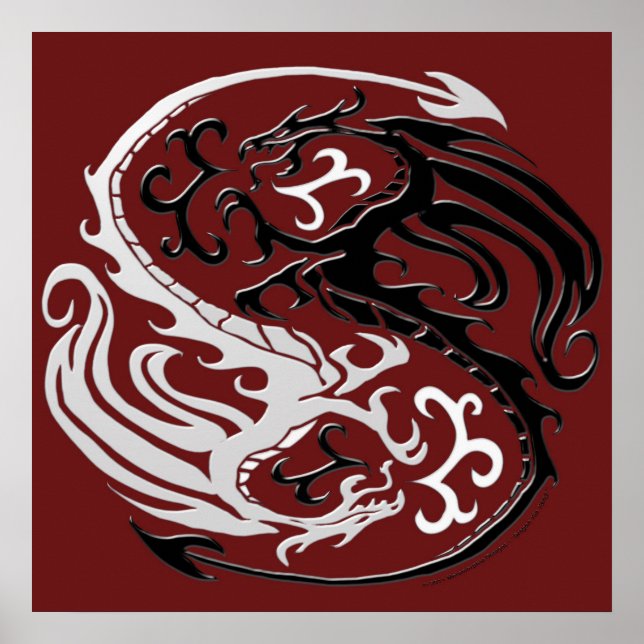 Poster Imprimer Dragon Yin Yang (Devant)