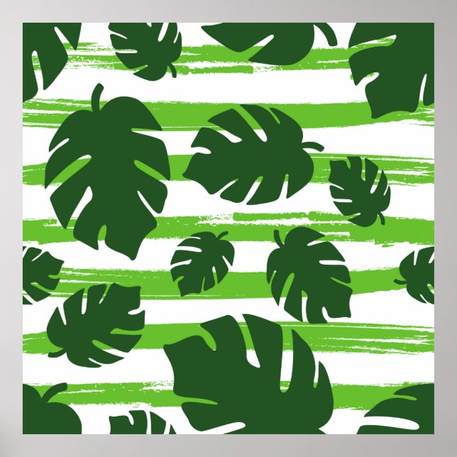 Poster Imprimer été jungle exotique plante palmier tropic (Devant)