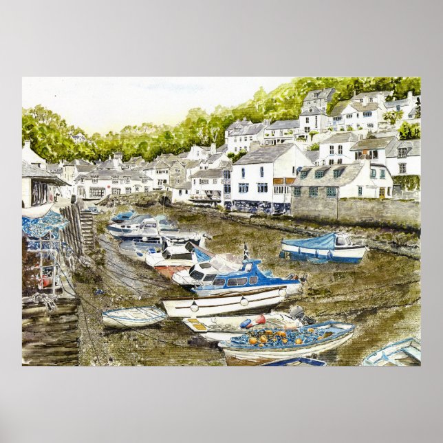 Poster Imprimer 'Fond boueux (Polperro)' (Devant)