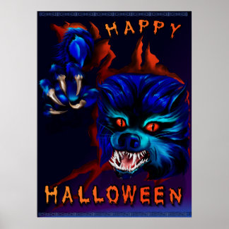 Poster Imprimer Halloween Werewolf