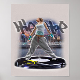 Poster Imprimer hip hop fille danseuse