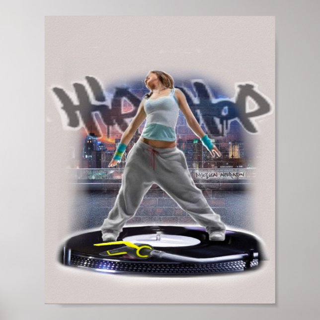 Poster Imprimer hip hop fille danseuse (Devant)