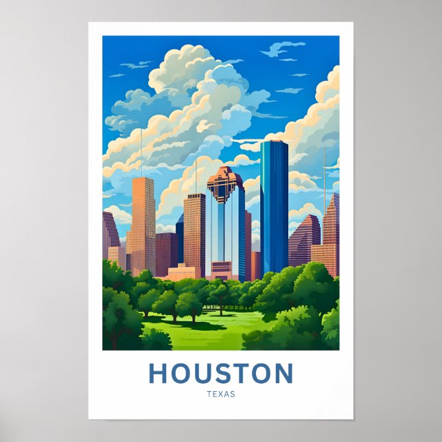 Poster Imprimer Houston Texas Travel (Devant)
