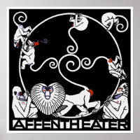 Poster Imprimer : Jugendstil Plakat Affentheater