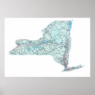 Poster Imprimer la carte inter-États de New York