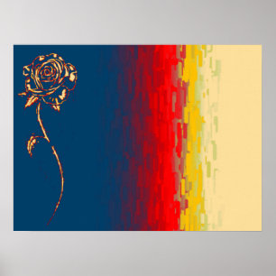 Poster Imprimer la toile Rose Abstraite