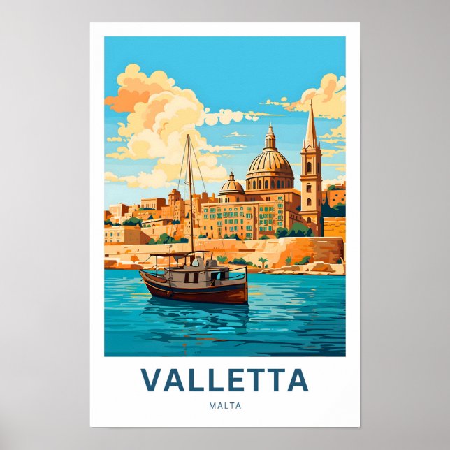 Poster Imprimer La Valette Malte (Devant)