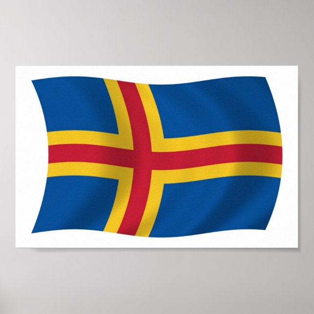 Poster Imprimer l'affiche du drapeau Aaland (Devant)