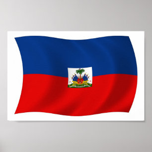 Poster Imprimer l'affiche du drapeau haïtien