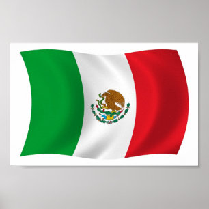 Poster Imprimer l'affiche du drapeau mexicain