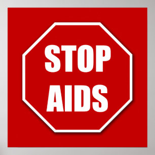 Poster Imprimer l'affiche rouge Stop AIDS