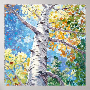 Poster Imprimer l'aquarelle de la forêt