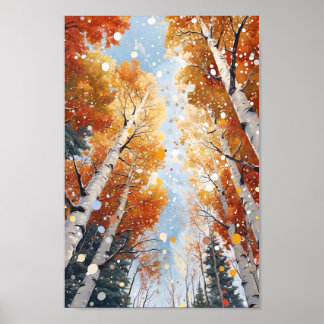 Poster Imprimer l'aquarelle de la forêt