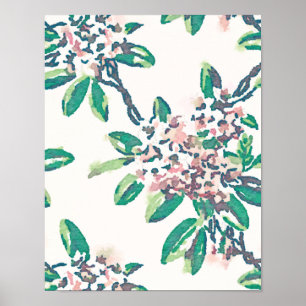 Poster Imprimer l'aquarelle Rhododendron