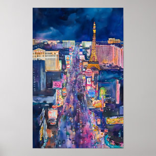 Poster Imprimer Las Vegas Skyline Art