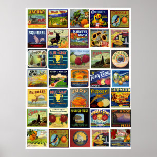 Poster Imprimer le Étiquette vintage