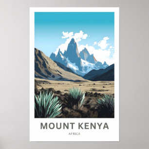 Poster Imprimer Le Mont Kenya Afrique