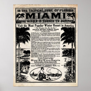 Poster Imprimer les annonces de voyage vintage Miami