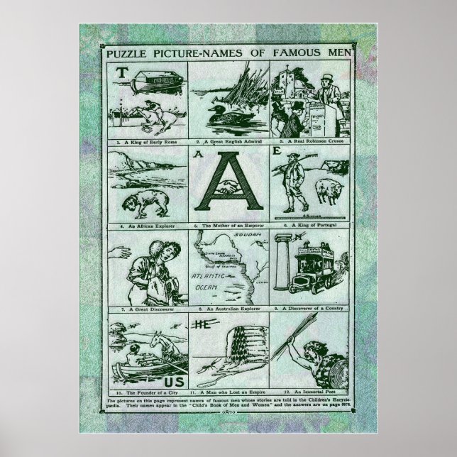 Poster Imprimer les noms d'image de puzzle (Devant)