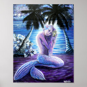 Poster Imprimer l'image de la sirène sur la lune