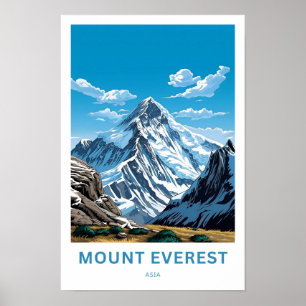 Poster Imprimer l'impression de voyage du Mont Everest As
