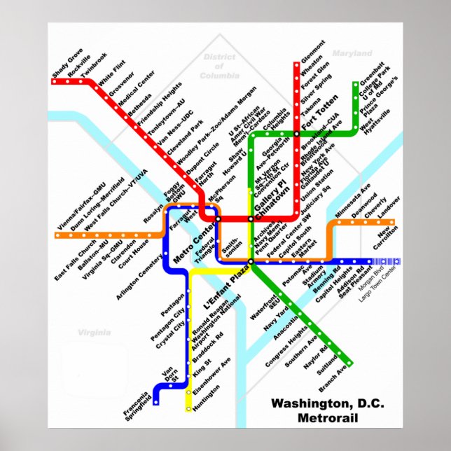 Poster Imprimer métro Washington (Devant)