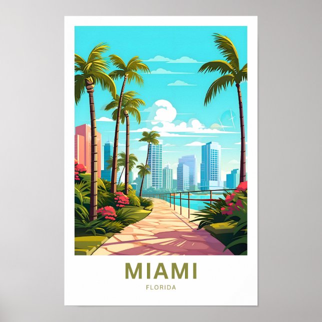 Poster Imprimer Miami Florida Travel (Devant)
