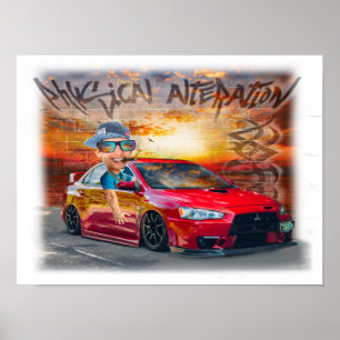 Poster Imprimer Mitsubishi Evo