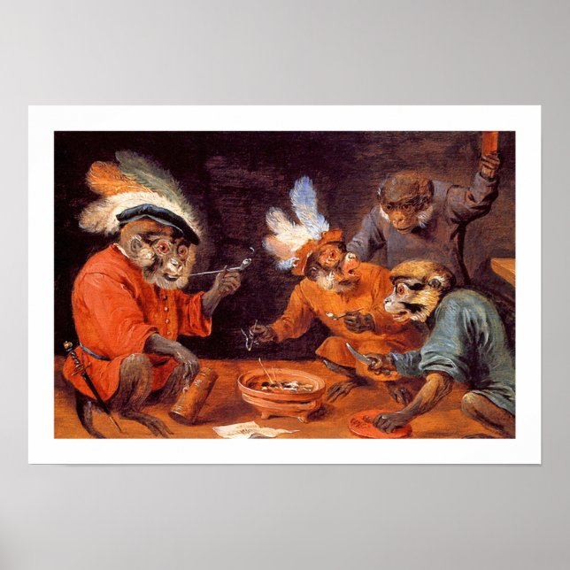 Poster Imprimer : Monkey Tavern Art Vintage (Devant)
