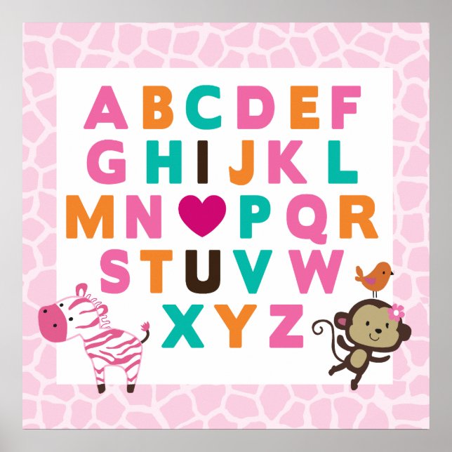 Poster Imprimer Mur Alphabet Jungle Jilly (Devant)