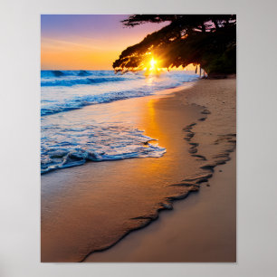 Poster Imprimer Mur Art Tropical Beach Sunset