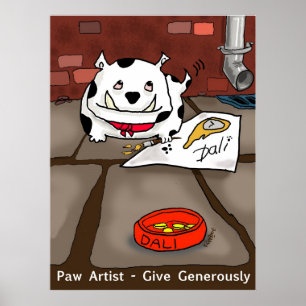 Poster Imprimer "Paw Artist Dali" - par Kev Moore